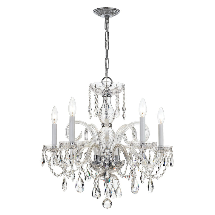 Crystorama Crystorama Traditional Crystal 5 Light Hand Cut Crystal Polished Chrome Chandelier