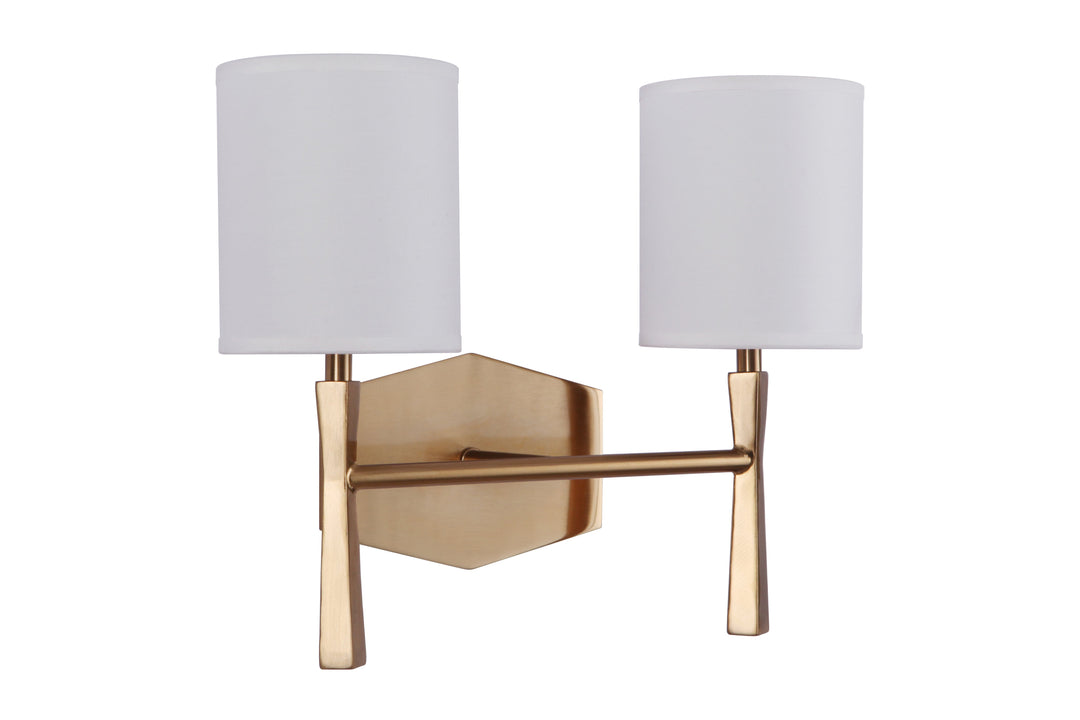 Antique Hardware Chatham 2 Light Vanity in Satin Brass Bath and Vanity