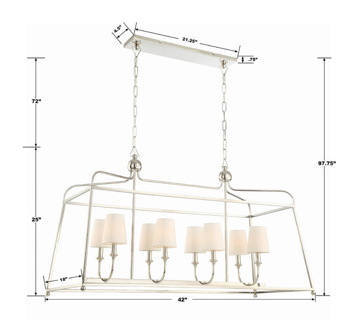 Crystorama Crystorama Libby Langdon Sylvan 8 Light Polished Nickel Chandelier