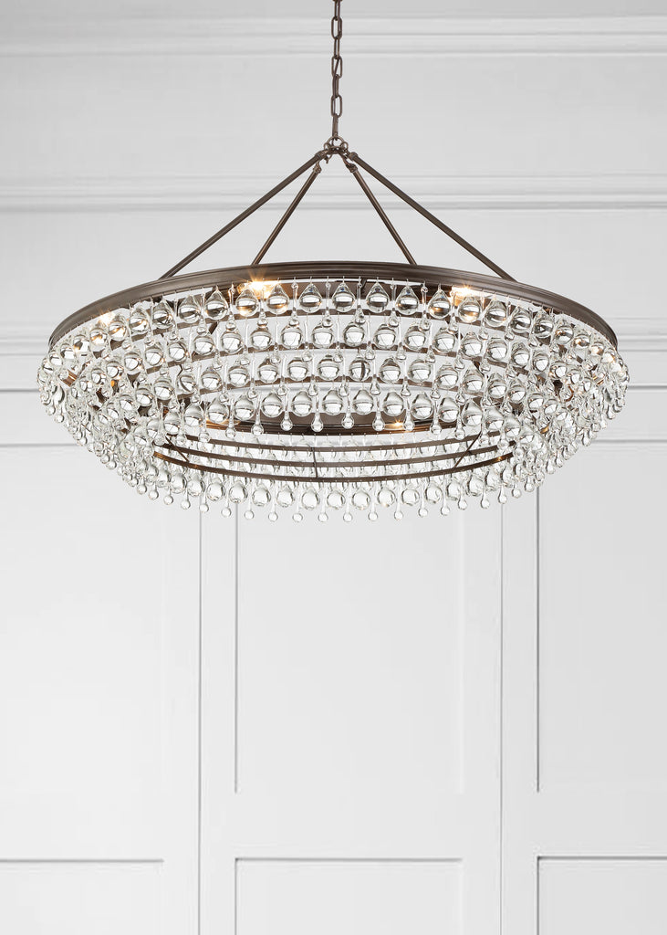 Crystorama Crystorama Calypso 8 Light Crystal Teardrop Vibrant Bronze Chandelier