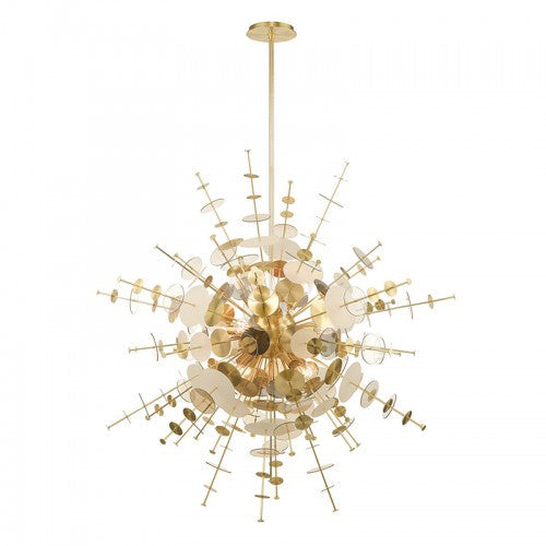12 Light Satin Brass Grand Foyer Pendant Chandelier Livex