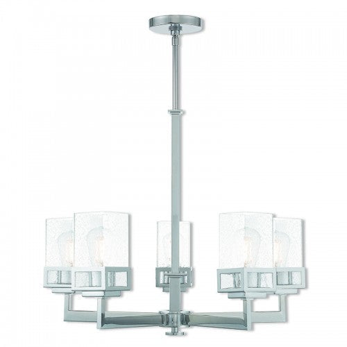 5 Light Polished Chrome Chandelier Livex