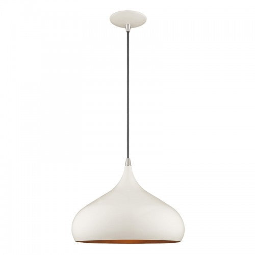 1 Light Shiny White Single Pendant Pendant Livex