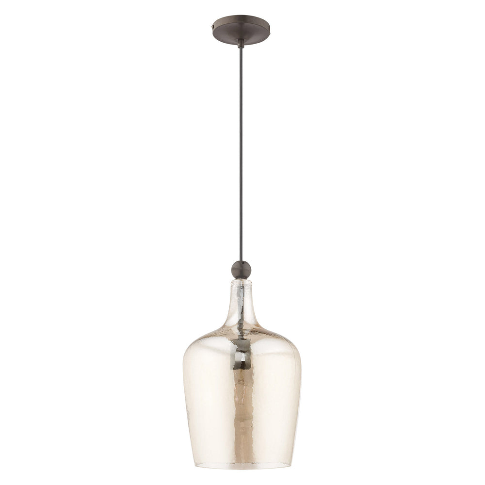 1 Light English Bronze Single Pendant Pendant Livex