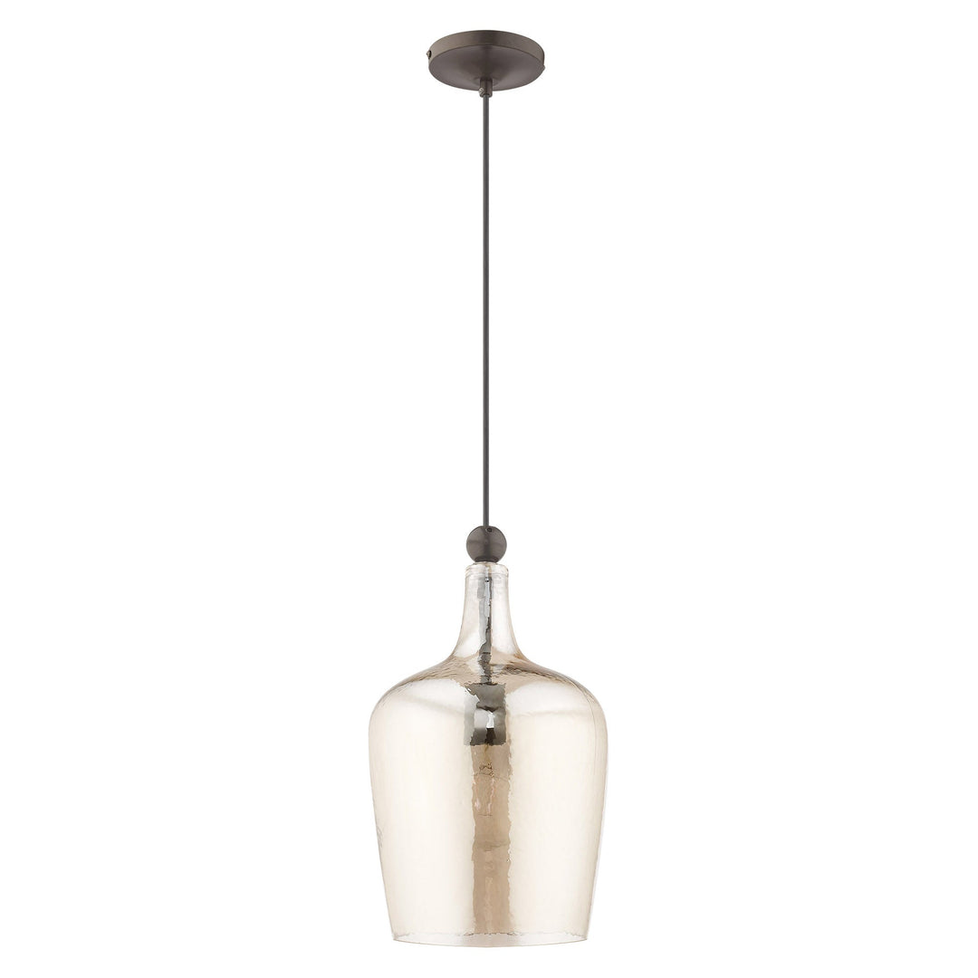 1 Light English Bronze Single Pendant Pendant Livex