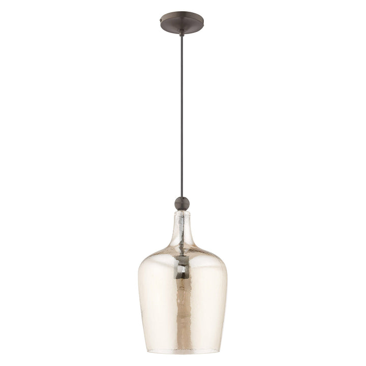 1 Light English Bronze Single Pendant Pendant Livex