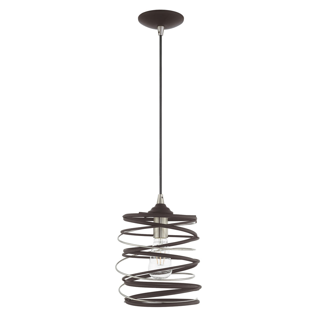 1 Light Bronze Single Pendant Pendant Livex