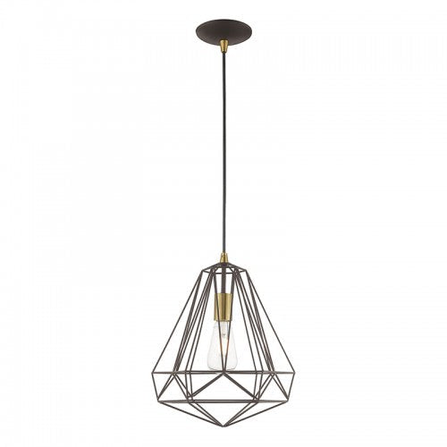 1 Light Bronze Single Pendant Pendant Livex