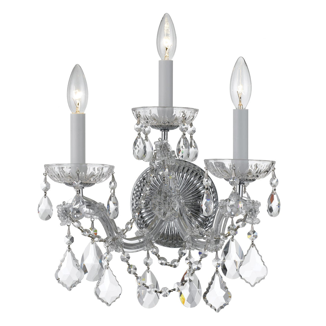Maria Theresa 3 Light Swarovski Strass Crystal Polished Chrome Sconce Crystorama