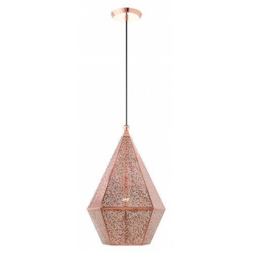 1 Light Rose Gold Pendant Pendant Livex
