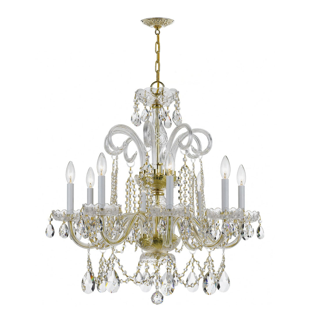 Crystorama Crystorama Traditional Crystal 8 Light Swarovski Strass Crystal Polished Brass Chandelier