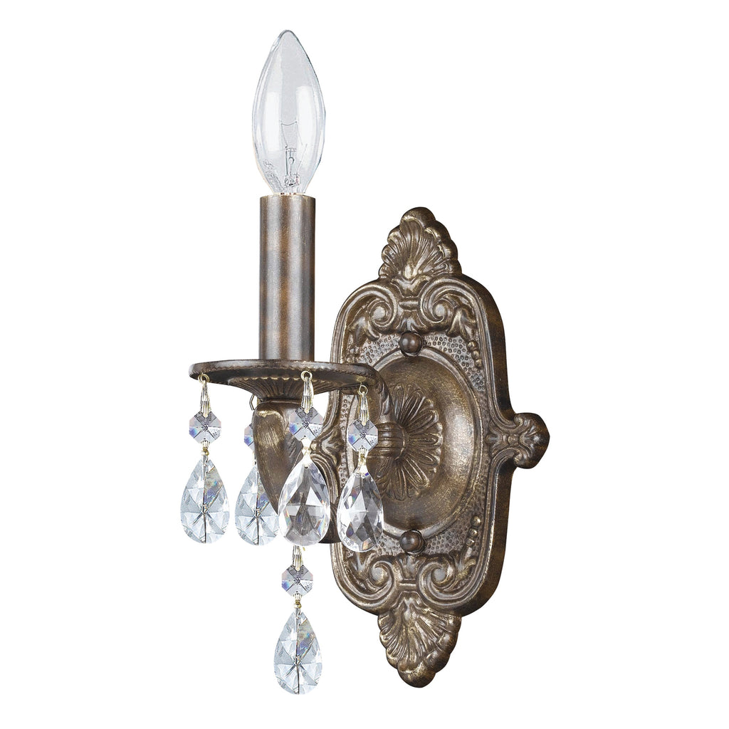 Crystorama Crystorama Paris Market 1 Light Clear Crystal Antique White Sconce