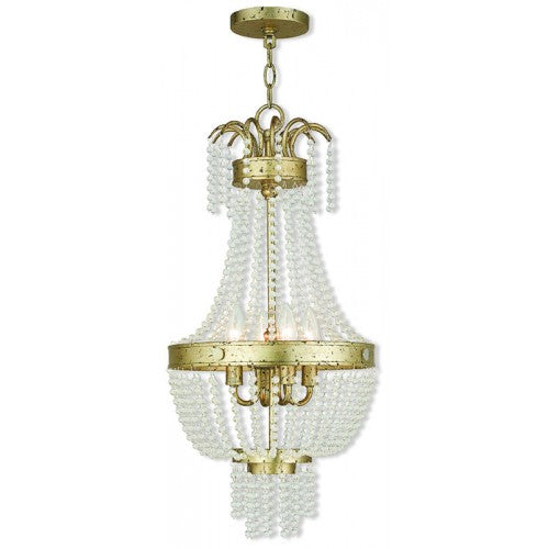 4 Light Winter Gold Single Pendant Livex