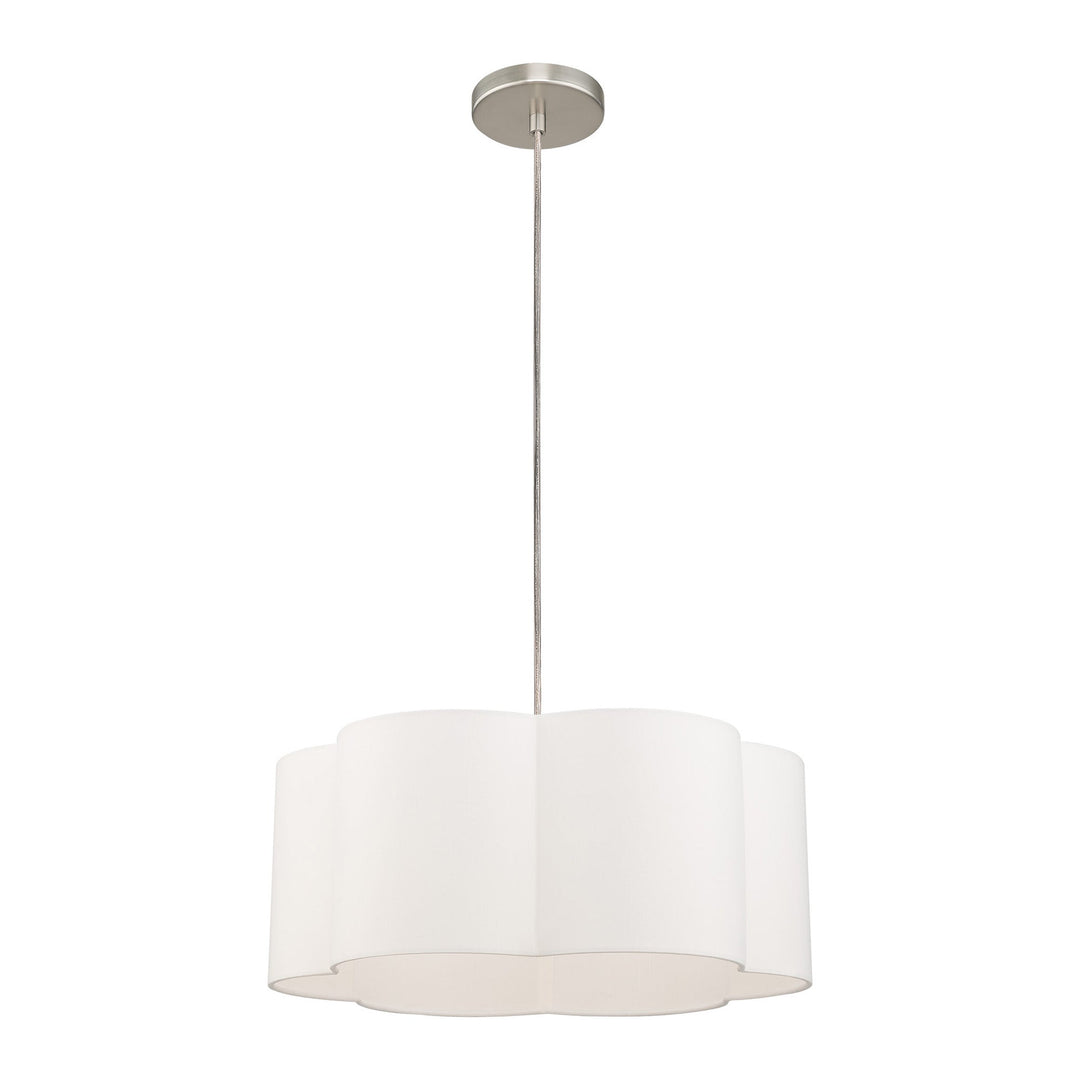 1 Light Brushed Nickel Pendant Pendant Livex