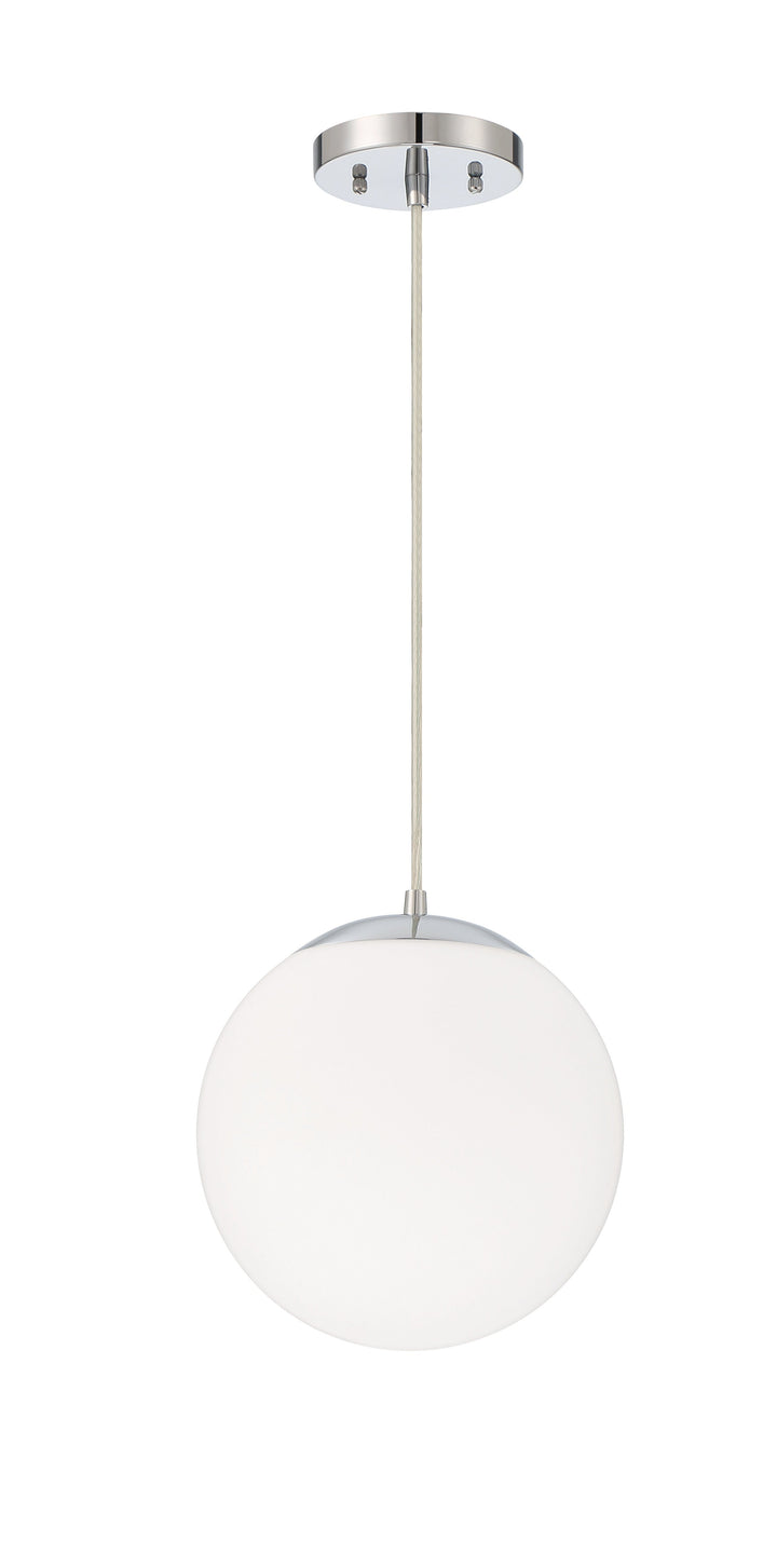 Gaze 1 Light 10" Pendant in Chrome (White Glass) Pendant Craftmade
