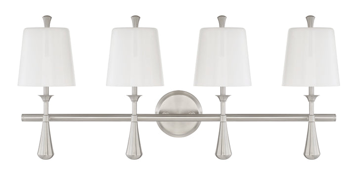 ##Antique Hardware## Palmer 4 Light Vanity in Brushed Polished Nickel