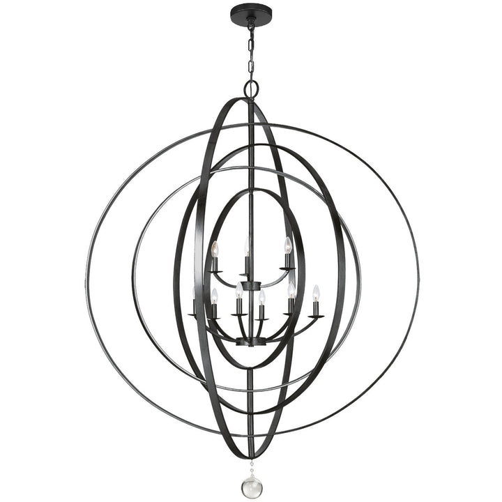 Crystorama Crystorama Luna 9 Light Matte Black Chandelier