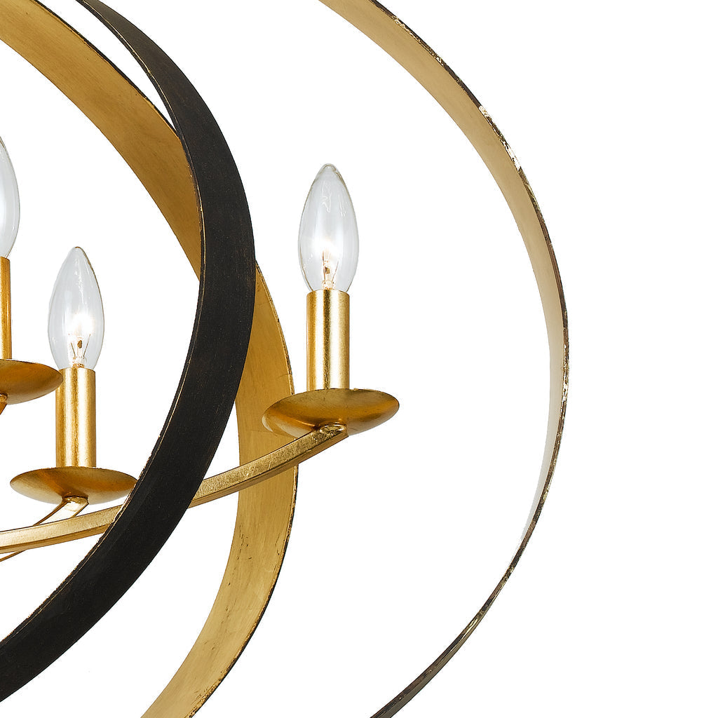 Crystorama Crystorama Luna 8 Light English Bronze + Antique Gold Oval Chandelier