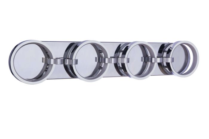 Antique Hardware Context 4 Light LED Vanity in Chrome Bath and Vanity