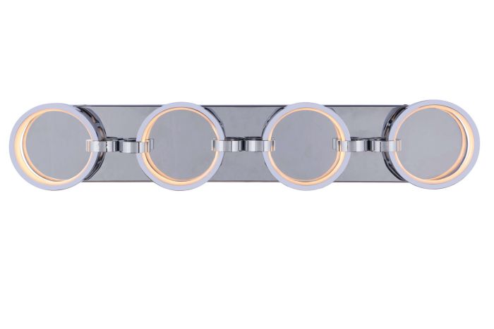 Antique Hardware Context 4 Light LED Vanity in Chrome Bath and Vanity
