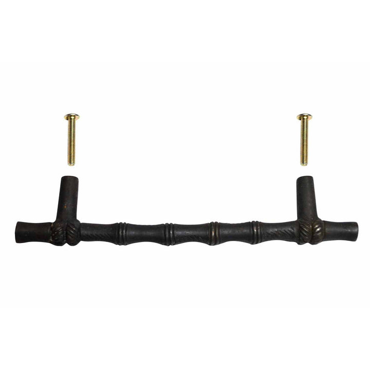 6 Inch Overall (4 1/2 Inch c-c) Japanese Bamboo Pull with Screws