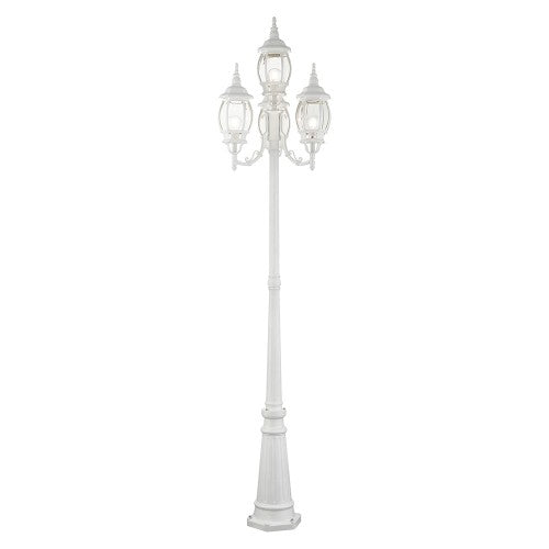 4 Light Textured White Outdoor Post Light Livex