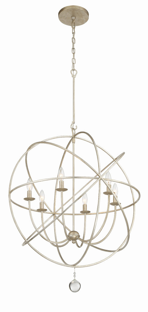 Crystorama Crystorama Solaris 6 Light Olde Silver Sphere Chandelier