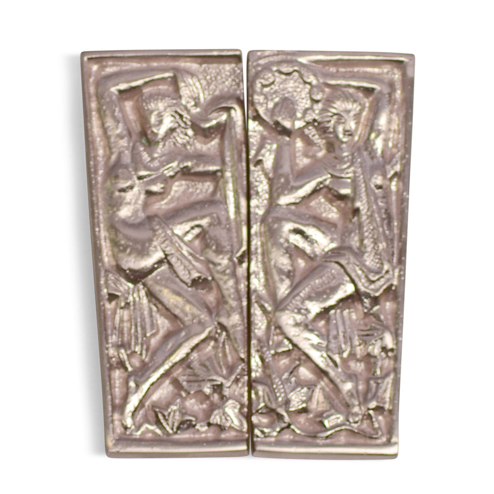 COPPER MOUNTAIN HARDWARE 6 Inch Solid Brass Art Deco Style Cabinet and Furniture Pull Set