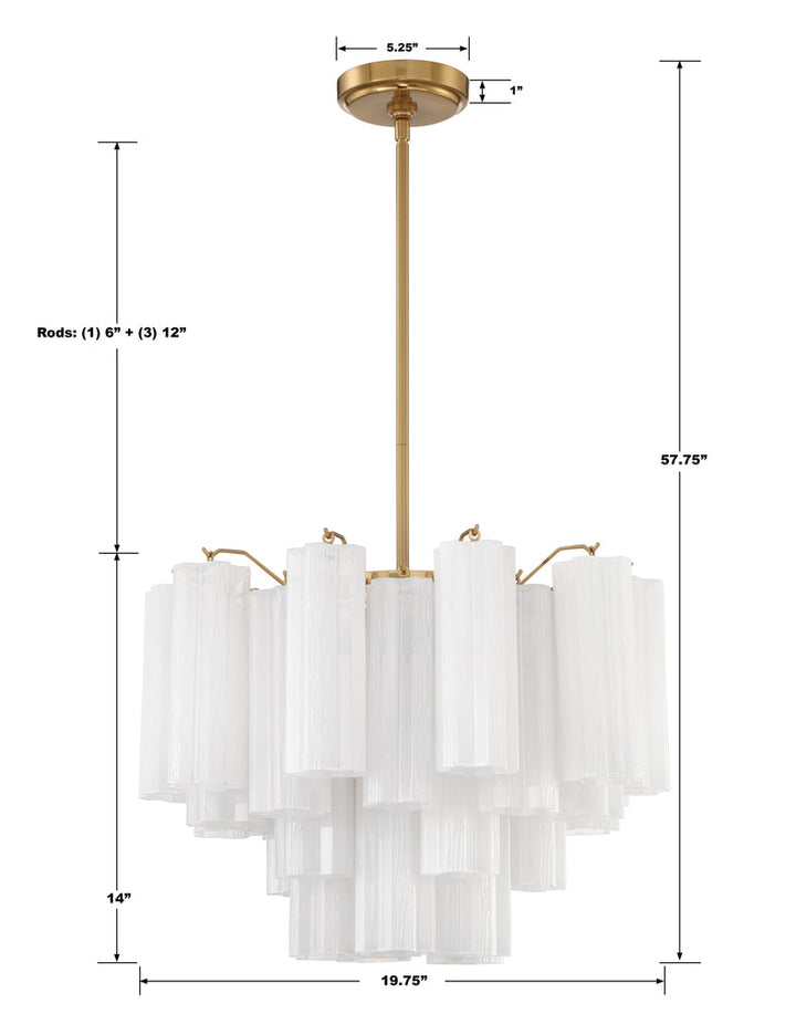Crystorama Crystorama Addis 6 Light Aged Brass Chandelier