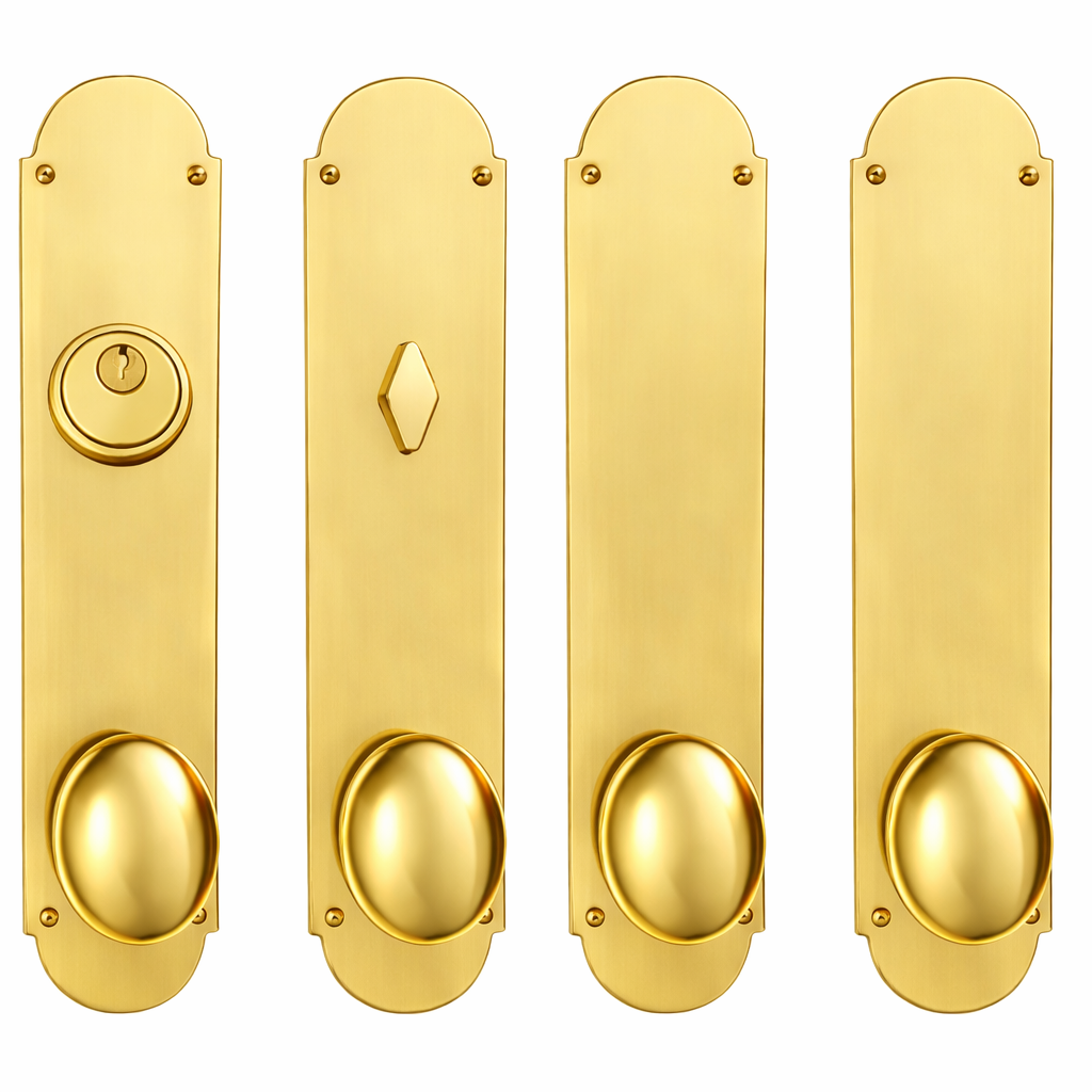 Traditional Style Double Door Deadbolt Entryway Set (Several Finishes Available) (Copy)