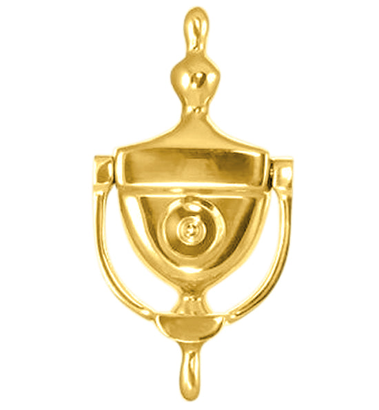 6 Inch (3 3/4 Inch c-c) Heritage Style Door Knocker (Polished Brass Finish)