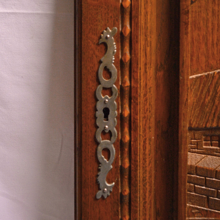 Wooden Oak Cabinet Doors with Carved Design (Pair) COPPER MOUNTAIN HARDWARE