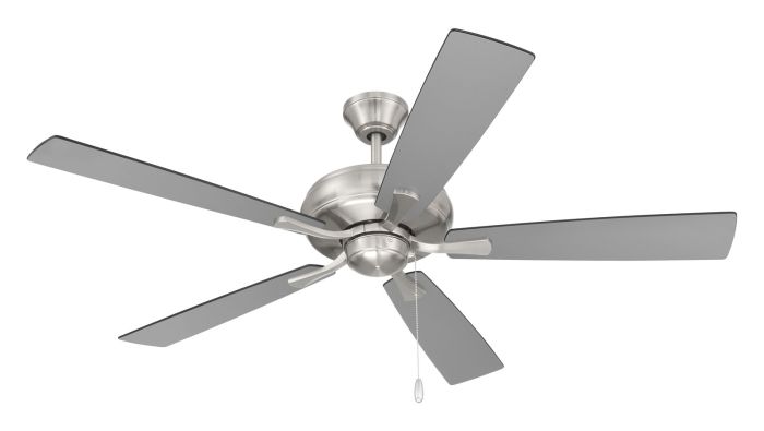##Antique Hardware## 52" Eos in Brushed Polished Nickel w/ Brushed Nickel/Greywood Blades