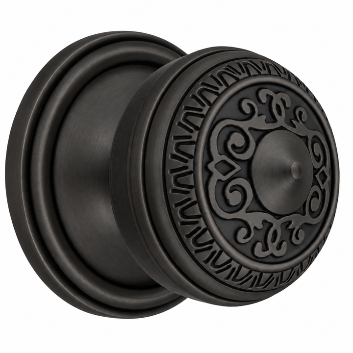 Traditional Rosette Door Set with Egg & Dart Door Knobs (Several Finishes Available)