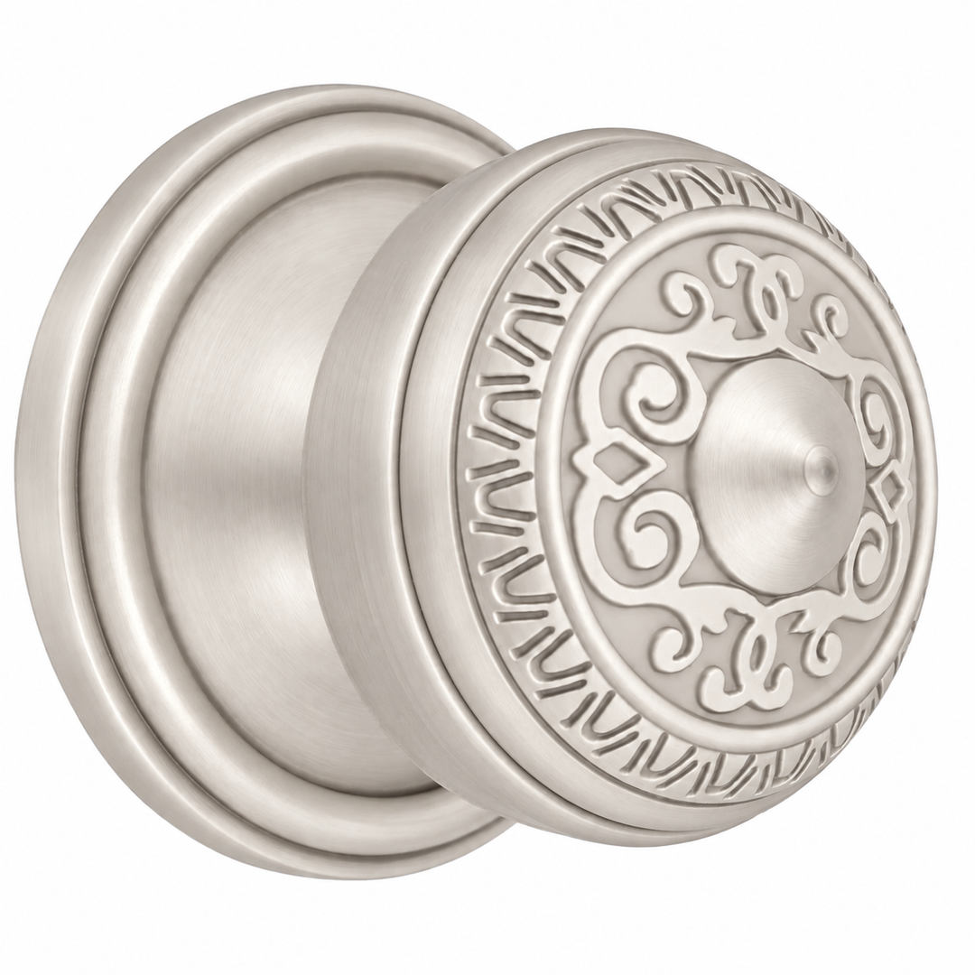 Traditional Rosette Door Set with Egg & Dart Door Knobs (Several Finishes Available)