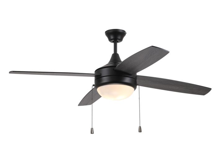 ##Antique Hardware## 52" Phaze Energy Star 4 in Flat Black w/ Flat Black/Greywood Blades
