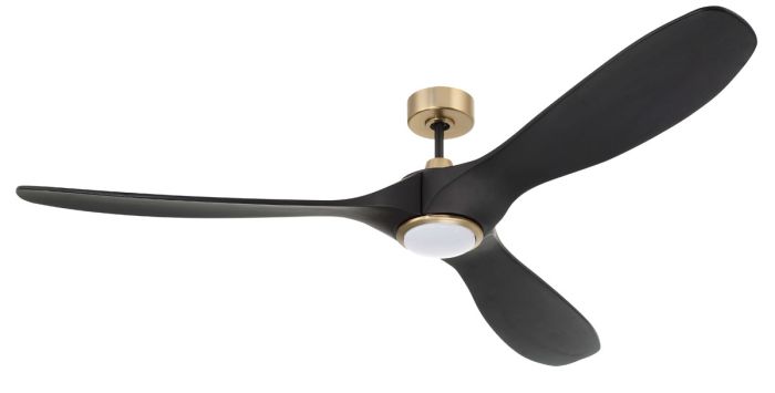 Antique Hardware 84" Envy in Flat Black/Satin Brass w/ Flat Black Blades Accessory