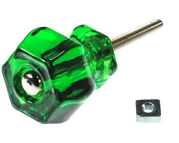 COPPER MOUNTAIN HARDWARE Authentic Glass Hexagon Shape Cabinet & Furniture Knobs in 14 Colors