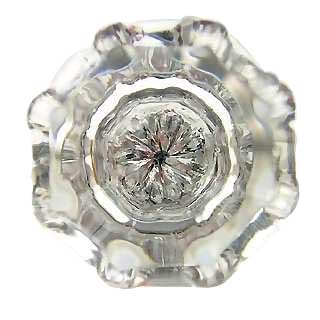 1 3/8 Inch Crystal Clear Octagon Old Town Cabinet and Furniture Knob COPPER MOUNTAIN HARDWARE