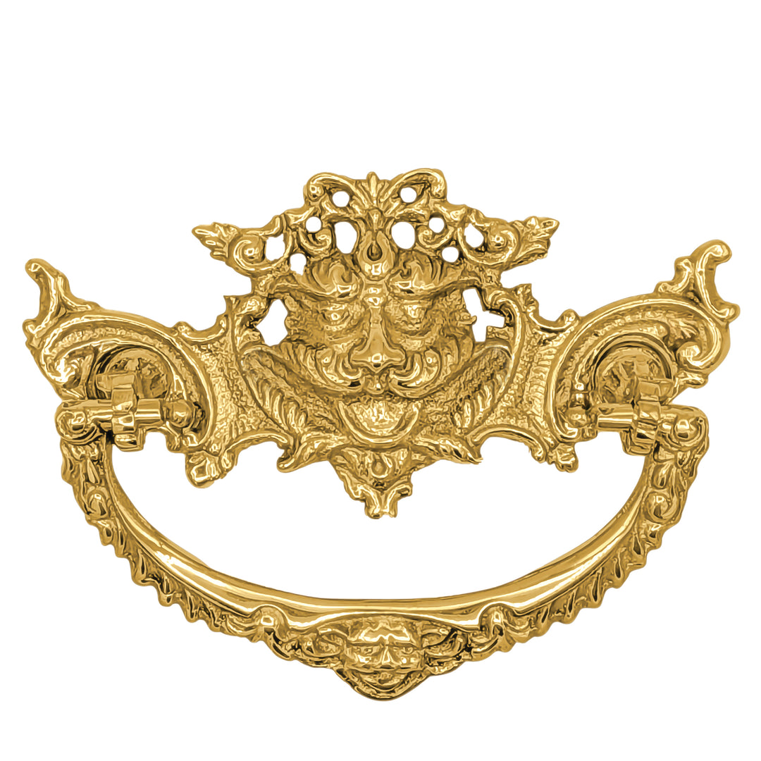 4 1/8 Inch Solid Brass Rococo Gargoyle Bail Pull
