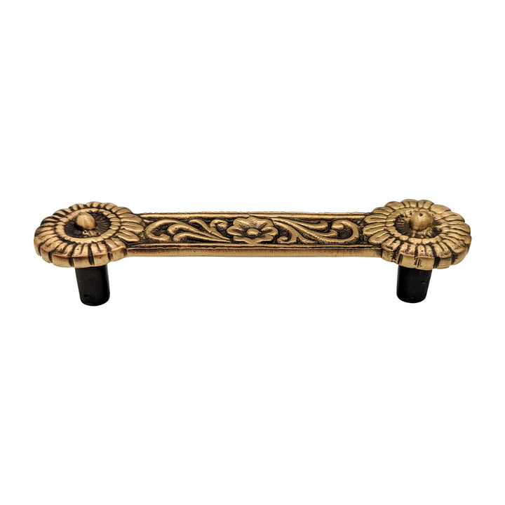 4 1/4 Inch Overall (3 3/8 Inch c-c) Solid Brass Unique Circle Pull Handle