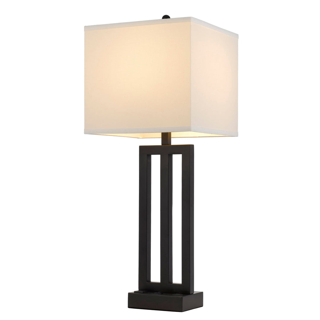 CACHAN METAL NIGHT STAND LAMP WITH ONE POWER OUTLETS AND 1 USB CHARGING PORT Cal Lighting