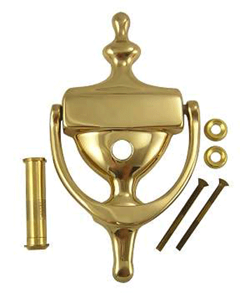 COPPER MOUNTAIN HARDWARE 6 1/2 Inch (6 1/4 Inch c-c) Solid Brass Traditional Door Knocker