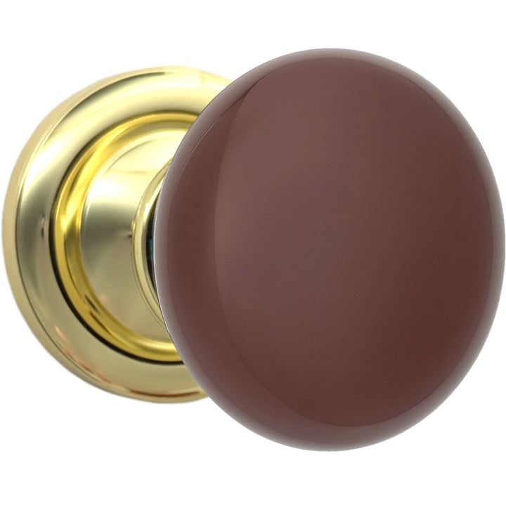 Magnifique® Classic Door Set with Brown Porcelain Knobs (Several Finishes Available)