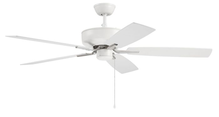 ##Antique Hardware## 52" Pro Plus in White/Polished Nickel w/ White/Washed Oak Blades