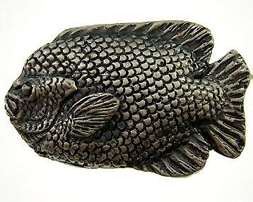 2 Inch Ocean Seaside Nautical Solid Pewter Decorative Large Fish Knob COPPER MOUNTAIN HARDWARE