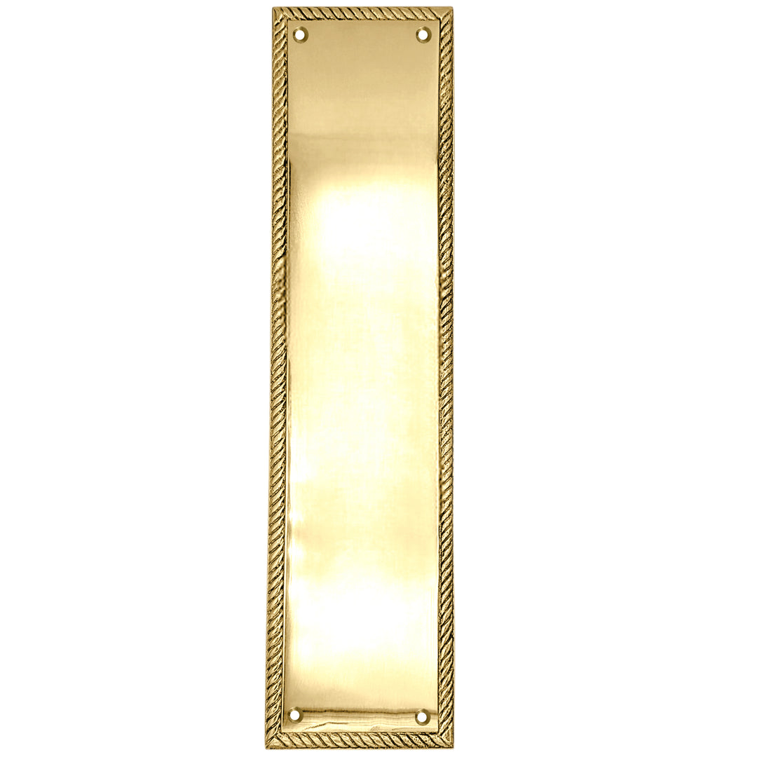 11 1/2 Inch Georgian Roped Style Door Push Plate (Several Finishes Available)