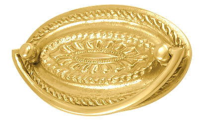 4 Inch Solid Brass Oval Bail Style Pull (Several Finishes Available)