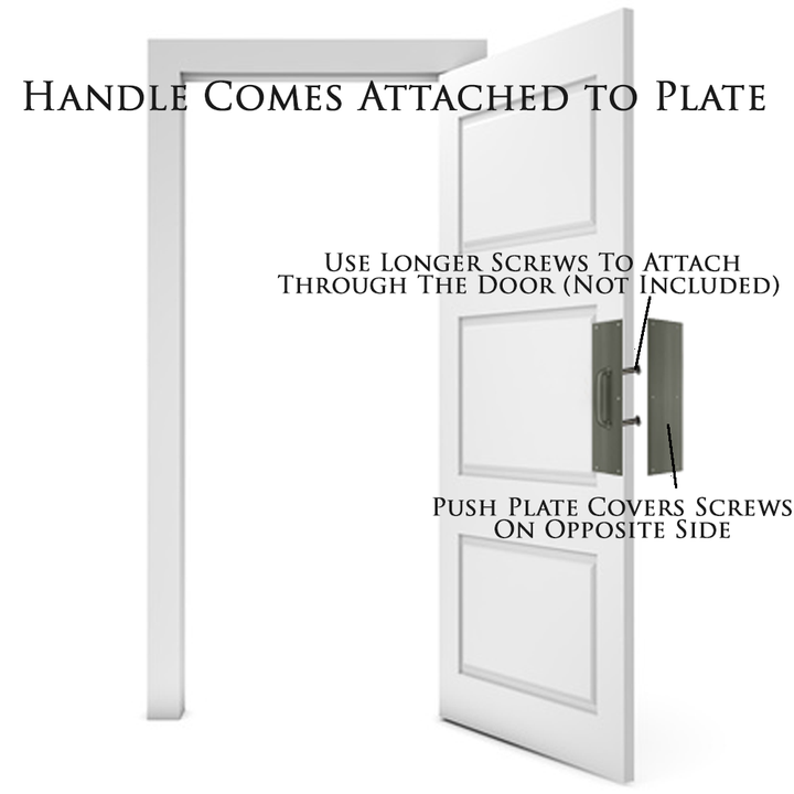 13 3/4 Inch Solid Brass Ribbon & Reed Door Pull and Push Plate COPPER MOUNTAIN HARDWARE