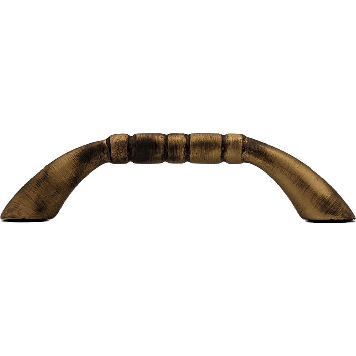 3 1/2 Inch Overall (3 Inch c-c) Solid Brass Traditional Pull COPPER MOUNTAIN HARDWARE